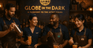 Four mixologists make cocktails together at Globe in the Dark at Desert Ridge Marketplace.