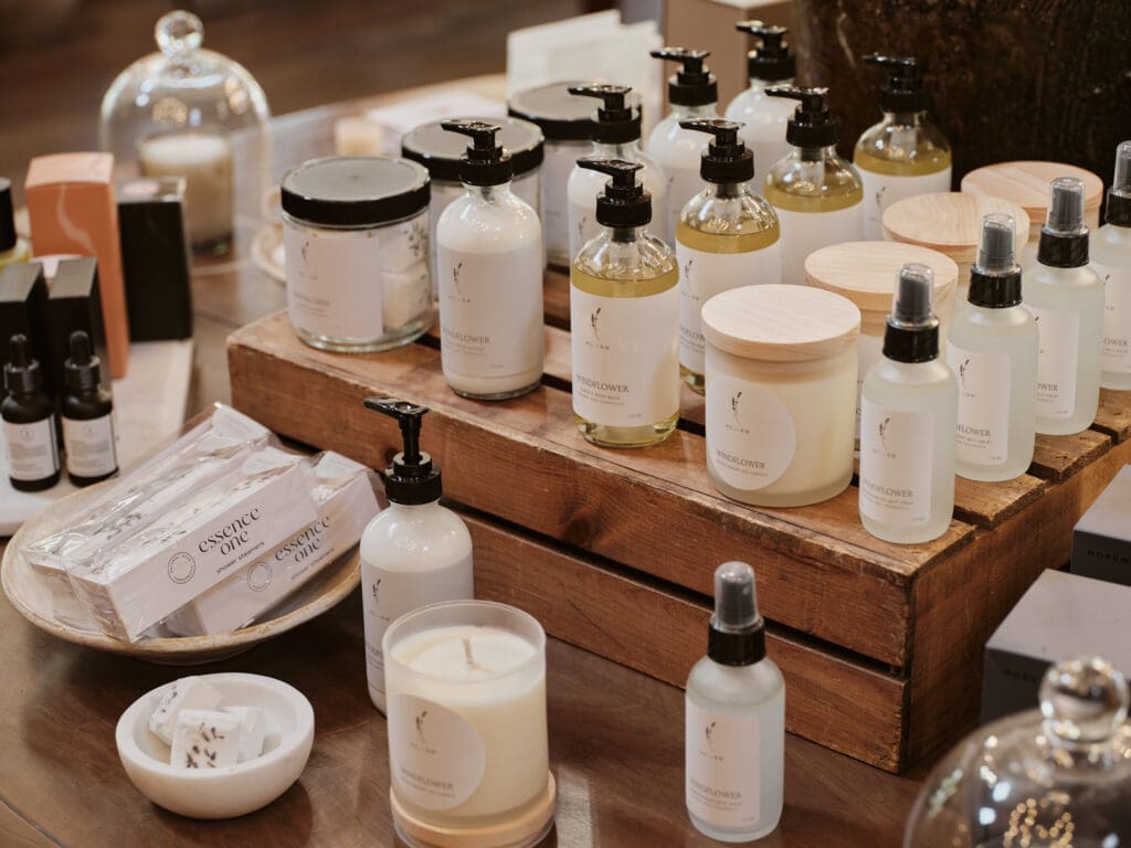 Windflower Spa products inspired by Texas Hill Country botanicals at Hyatt Regency Hill Country Resort.