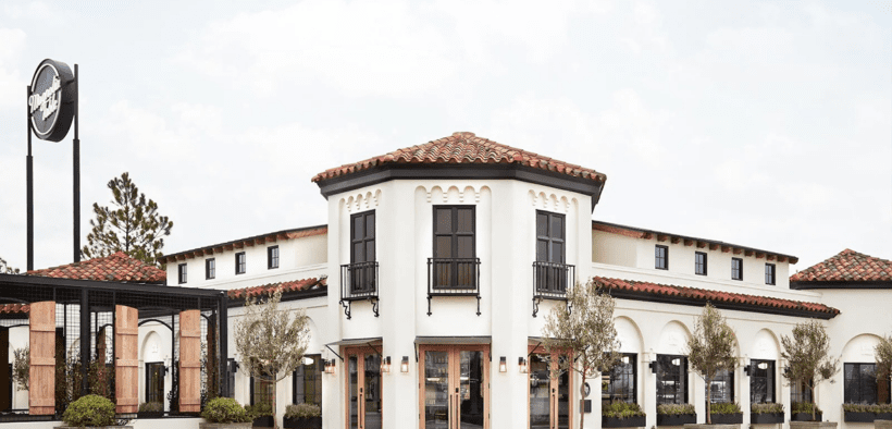 Exterior of Magnolia Table restaurant founded by Chip and Joanna Gaines in Waco, Texas.