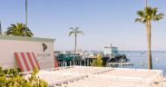 Pavilion Hotel overlooking Catalina Island harbor.