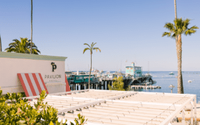 Pavilion Hotel overlooking Catalina Island harbor.