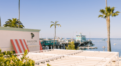 Pavilion Hotel overlooking Catalina Island harbor.