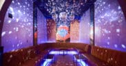 Disco-themed lounge space inside Off The Record nightlife venue in Downtown Phoenix.