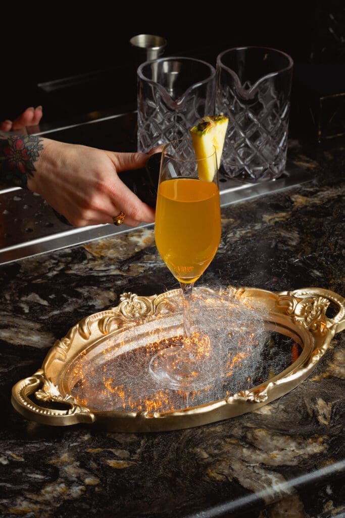 Cocktail served at Tell Your Friends speakeasy beneath The Americano in Scottsdale.