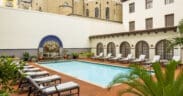 Courtyard pool at Omni La Mansión del Rio in San Antonio, Texas.