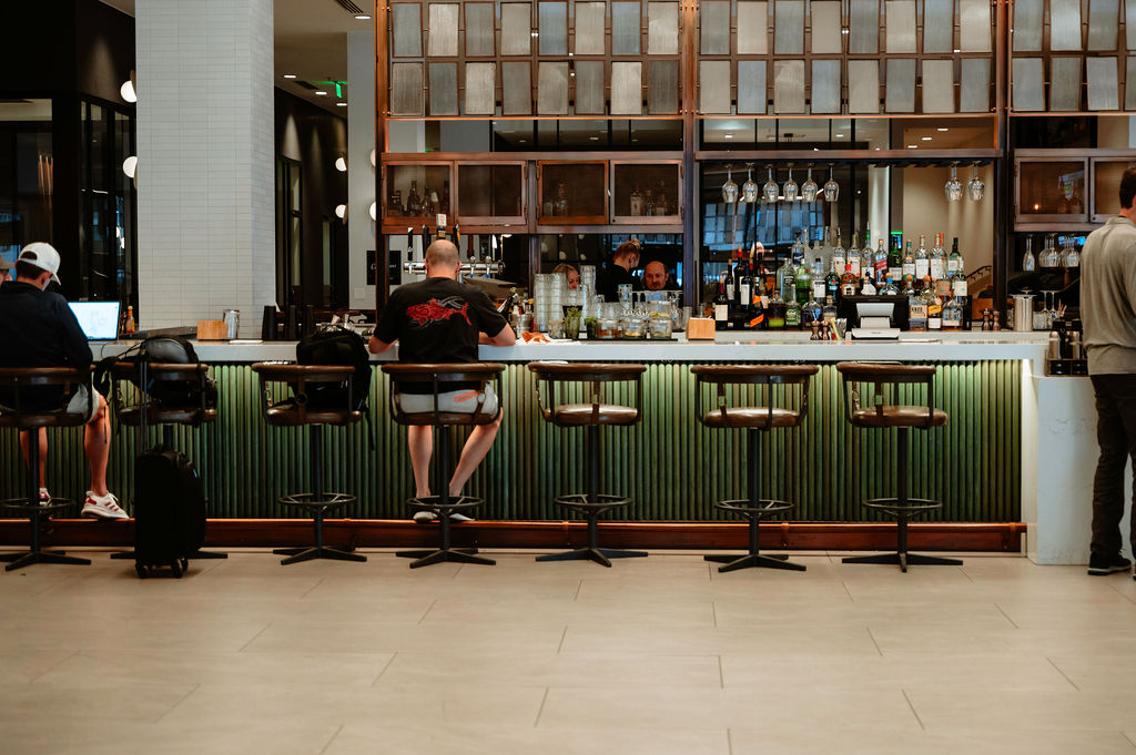 Interior seating area at 16th Street Commons inside Sheraton Denver Downtown.