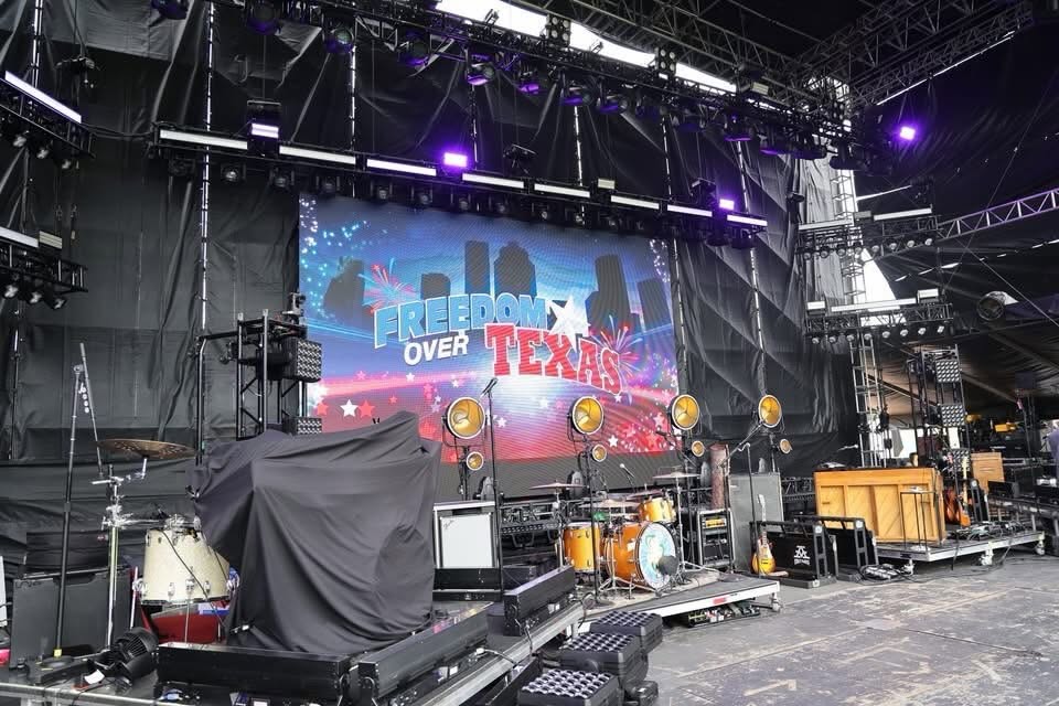 Main concert stage at Houston's Freedom Over Texas Fourth of July celebration.