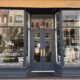 Exterior of Little Blue Pigeon bookstore in Larimer Square, Denver.
