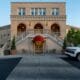 Front entrance of the historic Hotel Parq Central boutique hotel in Albuquerque, New Mexico.