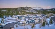 Residence Inn by Marriott Breckenridge surrounded by snow-covered mountains in Breckenridge, Colorado.