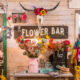 Colorful flowers, a longhorn skull and Flower Bar display inside Junk Gypsy in Round Top, Texas.