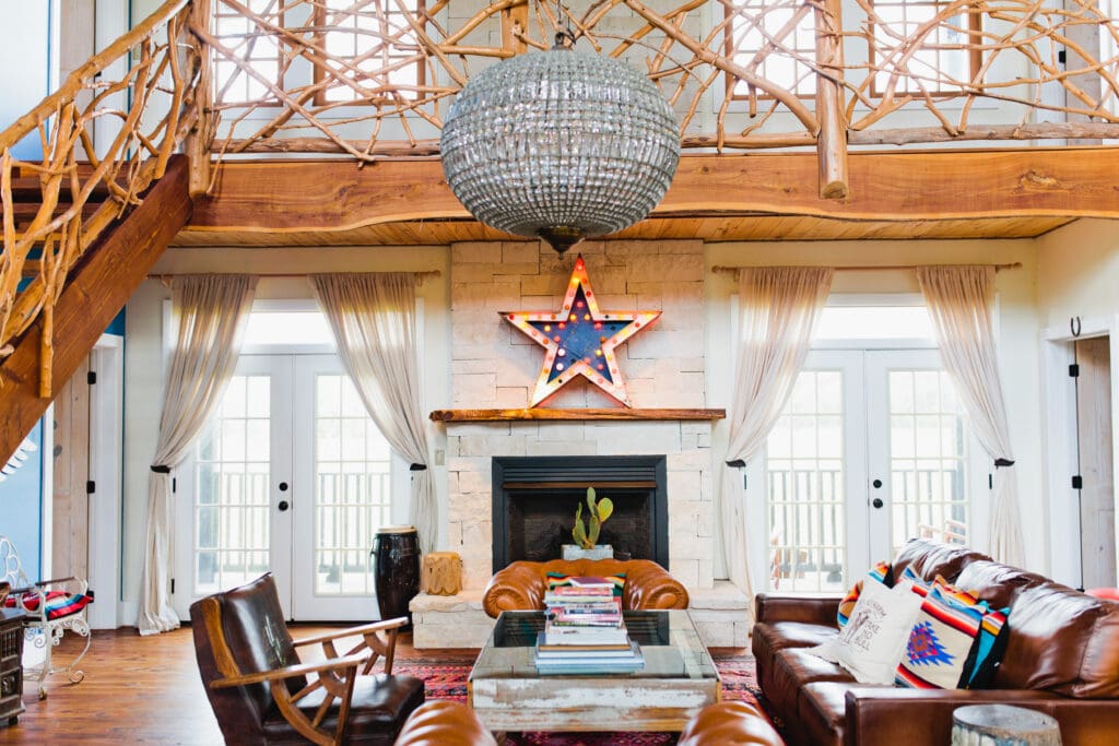 Interior of Junk Gypsy in Round Top filled with vintage furniture, lighting, home décor and gifts.