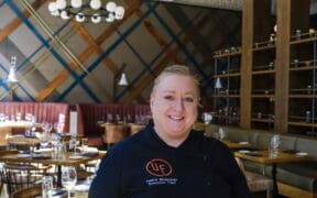 Chef Jessica Biederman inside Urban Farmer Denver.