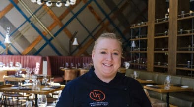 Chef Jessica Biederman inside Urban Farmer Denver.