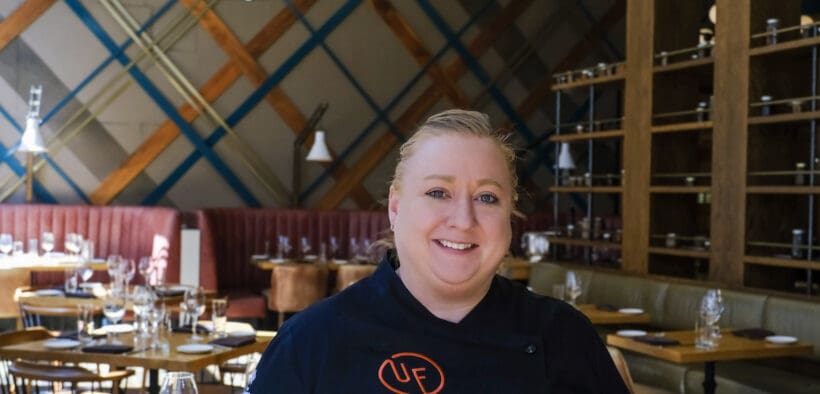 Chef Jessica Biederman inside Urban Farmer Denver.