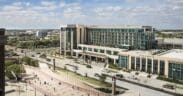 Texas A&M Hotel and Conference Center overlooking the Texas A&M University campus in College Station.