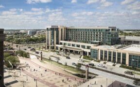Texas A&M Hotel and Conference Center overlooking the Texas A&M University campus in College Station.
